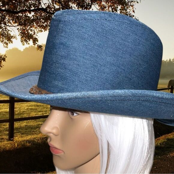 Retro throw back denim cowgirl hat! New unisex main image 10